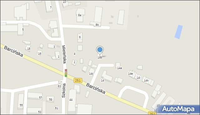 Pakość, Barcińska, 14b, mapa Pakość