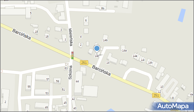 Pakość, Barcińska, 14c, mapa Pakość