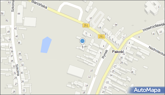 Pakość, Barcińska, 5, mapa Pakość