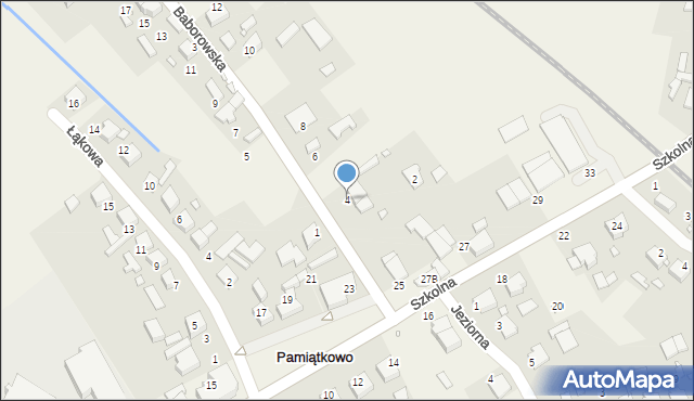 Pamiątkowo, Baborowska, 4, mapa Pamiątkowo