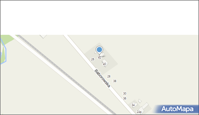 Pamiątkowo, Baborowska, 42, mapa Pamiątkowo