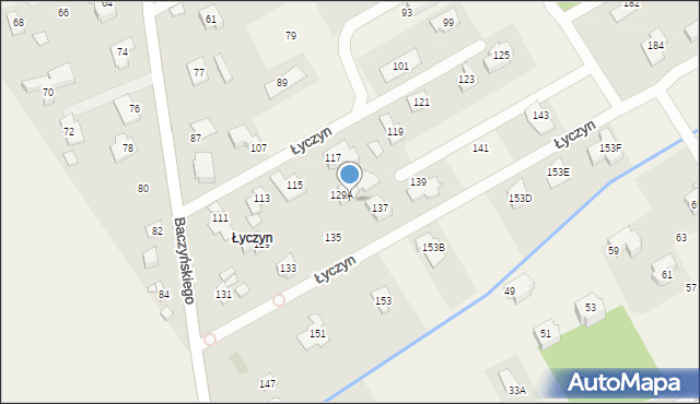 Parcela-Obory, Baczyńskiego Krzysztofa Kamila, 129b, mapa Parcela-Obory