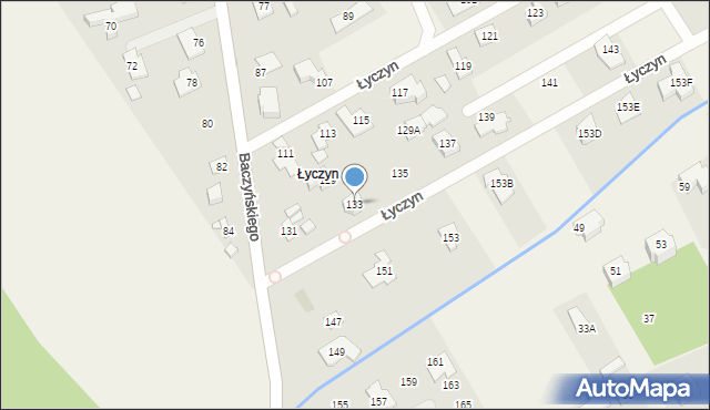 Parcela-Obory, Baczyńskiego Krzysztofa Kamila, 133, mapa Parcela-Obory