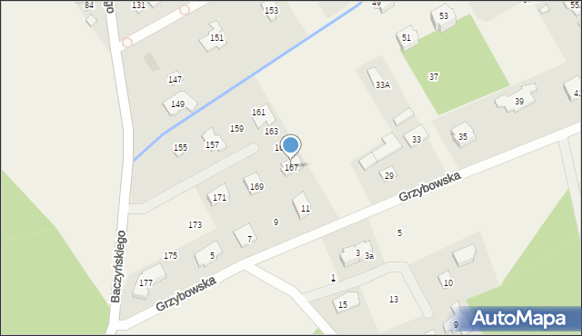 Parcela-Obory, Baczyńskiego Krzysztofa Kamila, 167, mapa Parcela-Obory