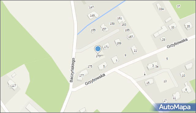 Parcela-Obory, Baczyńskiego Krzysztofa Kamila, 173, mapa Parcela-Obory