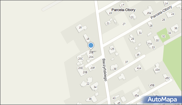 Parcela-Obory, Baczyńskiego Krzysztofa Kamila, 20E, mapa Parcela-Obory