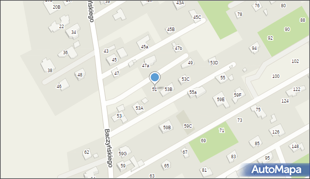 Parcela-Obory, Baczyńskiego Krzysztofa Kamila, 51, mapa Parcela-Obory