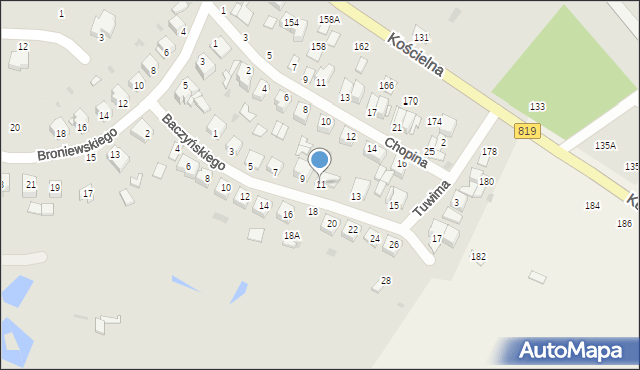 Parczew, Baczyńskiego Krzysztofa Kamila, 11, mapa Parczew