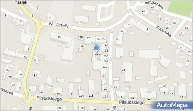 Pasłęk, Bankowa, 26, mapa Pasłęk