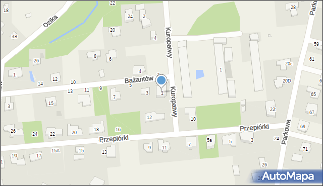 Pęcice Małe, Bażantów, 1, mapa Pęcice Małe