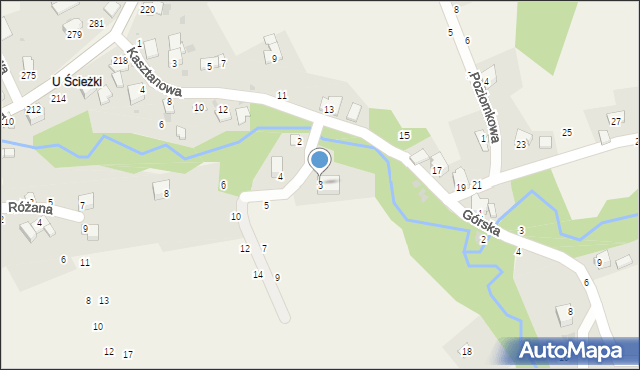 Pewel Ślemieńska, Barwna, 3, mapa Pewel Ślemieńska