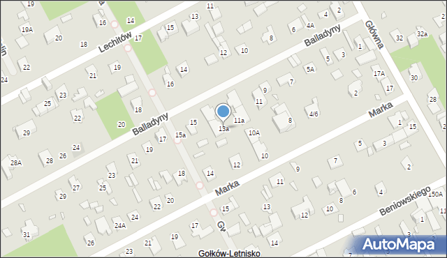 Piaseczno, Balladyny, 13a, mapa Piaseczno