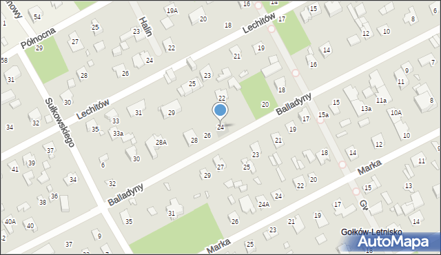 Piaseczno, Balladyny, 24, mapa Piaseczno