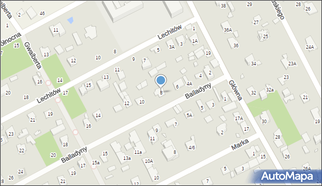 Piaseczno, Balladyny, 8, mapa Piaseczno