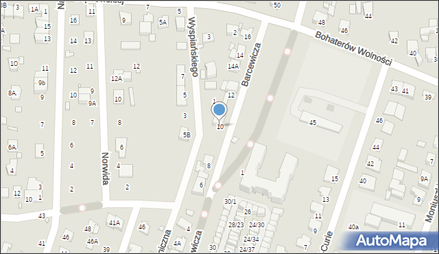 Piastów, Barcewicza Stanisława, 10, mapa Piastów