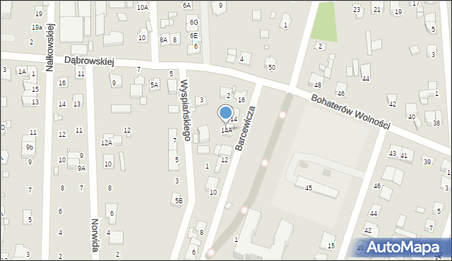 Piastów, Barcewicza Stanisława, 14A, mapa Piastów