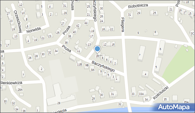 Piechowice, Baczyńskiego Krzysztofa Kamila, 10, mapa Piechowice