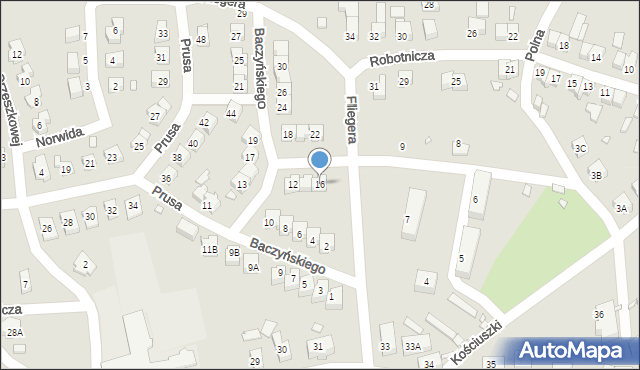 Piechowice, Baczyńskiego Krzysztofa Kamila, 16, mapa Piechowice