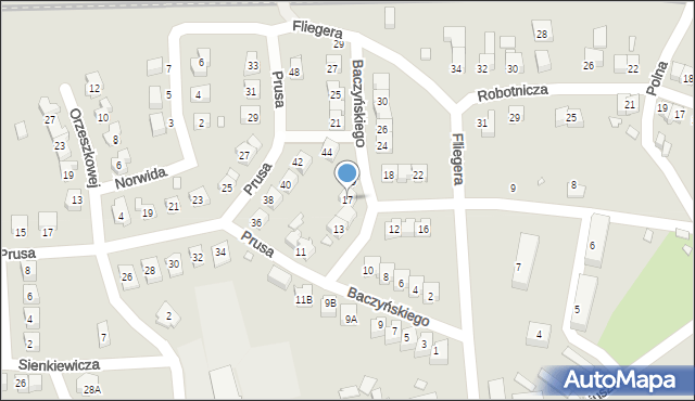 Piechowice, Baczyńskiego Krzysztofa Kamila, 17, mapa Piechowice