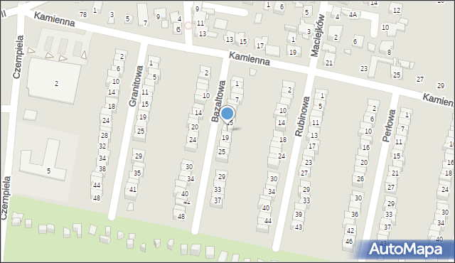 Piekary Śląskie, Bazaltowa, 17, mapa Piekary Śląskie