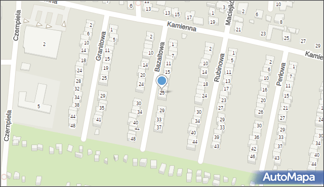 Piekary Śląskie, Bazaltowa, 25, mapa Piekary Śląskie