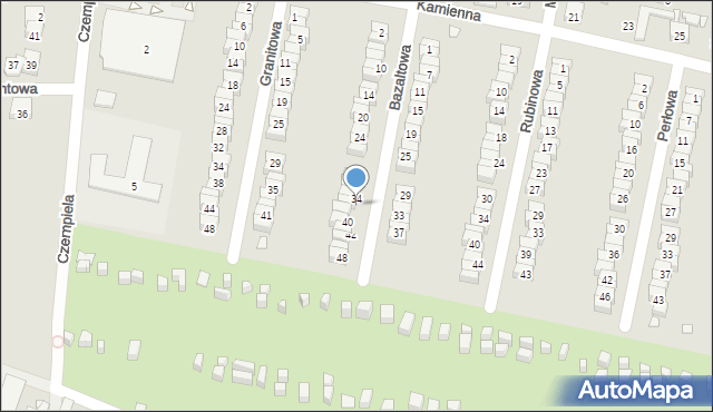 Piekary Śląskie, Bazaltowa, 36, mapa Piekary Śląskie