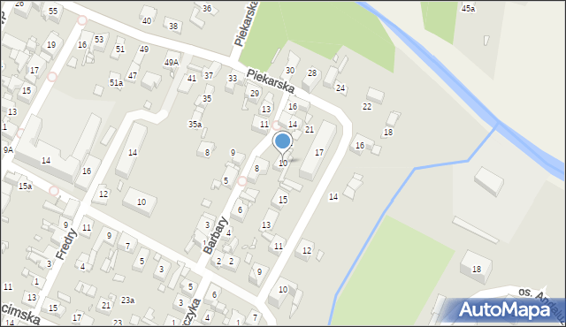 Piekary Śląskie, Barbary, 10, mapa Piekary Śląskie