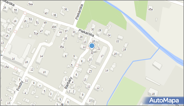 Piekary Śląskie, Barbary, 12, mapa Piekary Śląskie