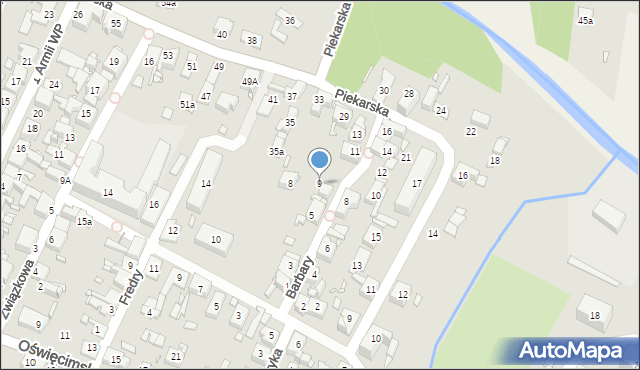 Piekary Śląskie, Barbary, 9, mapa Piekary Śląskie