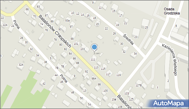 Pińczów, Batalionów Chłopskich, 109, mapa Pińczów