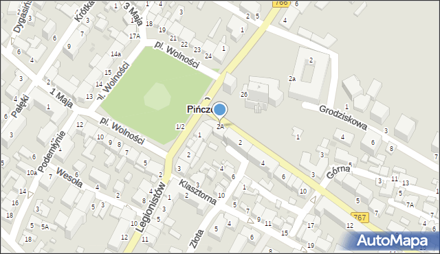 Pińczów, Batalionów Chłopskich, 2A, mapa Pińczów