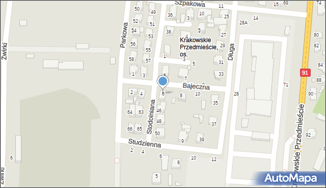 Piotrków Trybunalski, Bajeczna, 6, mapa Piotrków Trybunalski