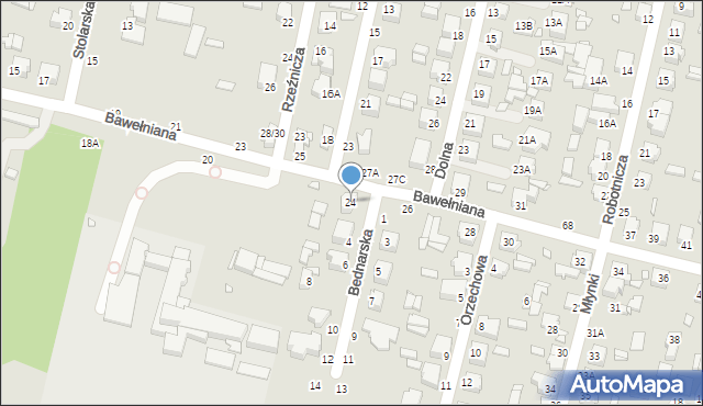 Piotrków Trybunalski, Bawełniana, 24, mapa Piotrków Trybunalski