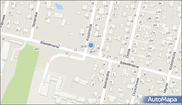 Piotrków Trybunalski, Bawełniana, 25, mapa Piotrków Trybunalski