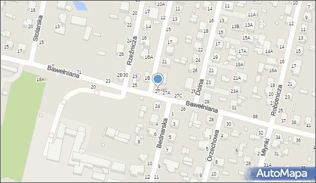 Piotrków Trybunalski, Bawełniana, 27, mapa Piotrków Trybunalski