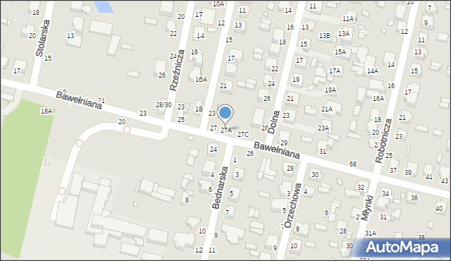 Piotrków Trybunalski, Bawełniana, 27A, mapa Piotrków Trybunalski