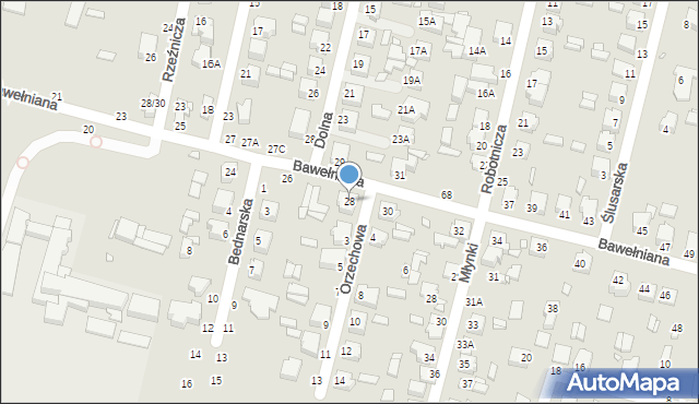 Piotrków Trybunalski, Bawełniana, 28, mapa Piotrków Trybunalski