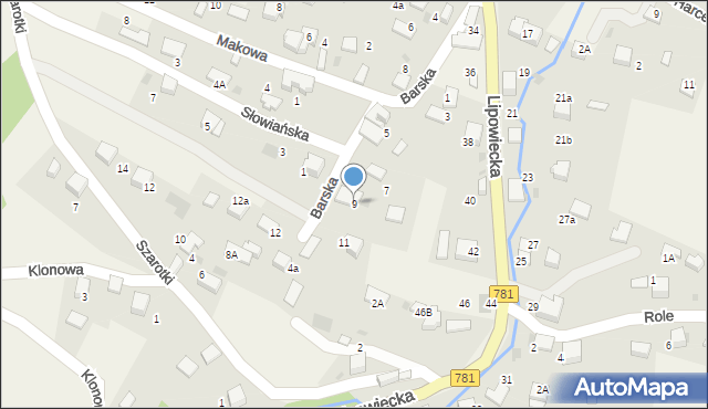 Płaza, Barska, 9, mapa Płaza