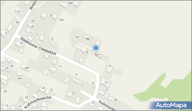Płaza, Batalionów Chłopskich, 7b, mapa Płaza