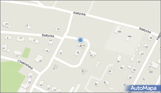 Płock, Bałtycka, 26, mapa Płock