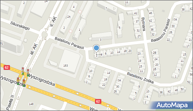 Płock, Batalionu Parasol, 2, mapa Płock