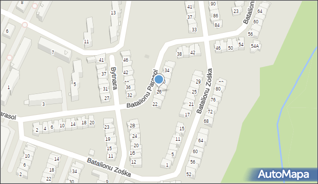 Płock, Batalionu Parasol, 26, mapa Płock