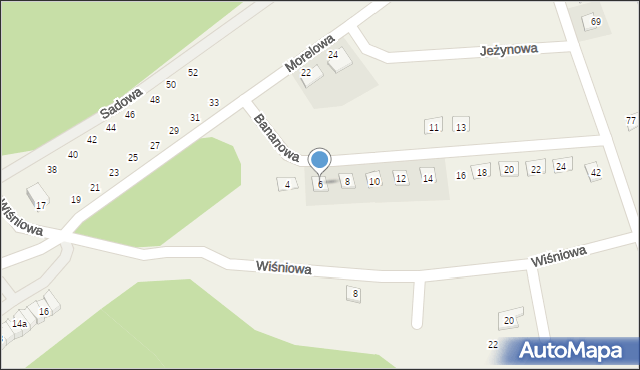 Płoty, Bananowa, 6, mapa Płoty