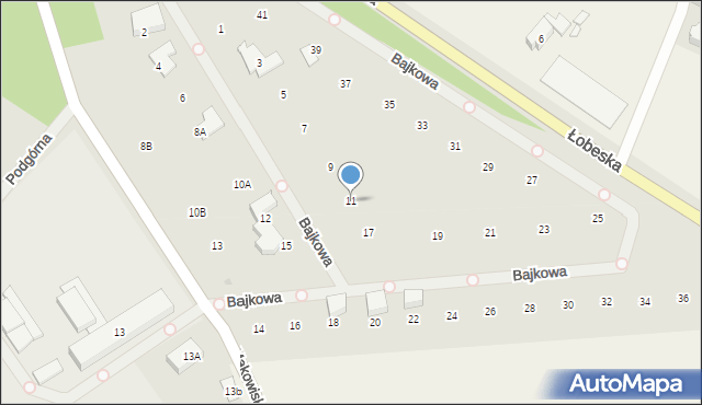 Płoty, Bajkowa, 11, mapa Płoty