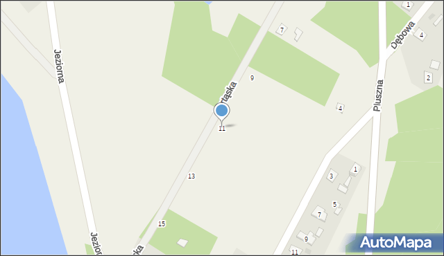 Pluski, Bartąska, 11, mapa Pluski