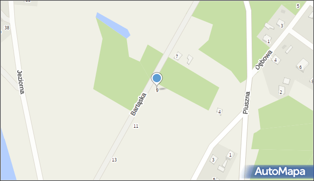 Pluski, Bartąska, 9, mapa Pluski