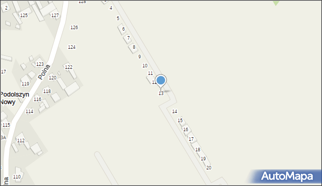 Podolszyn, Bazyliowa, 13, mapa Podolszyn
