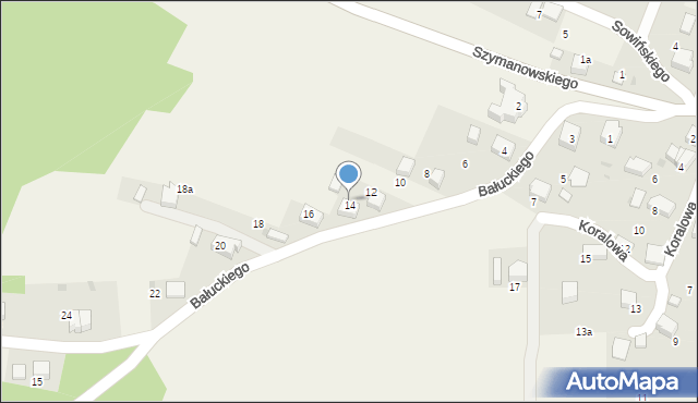 Pogorzyce, Bałuckiego Michała, 14, mapa Pogorzyce