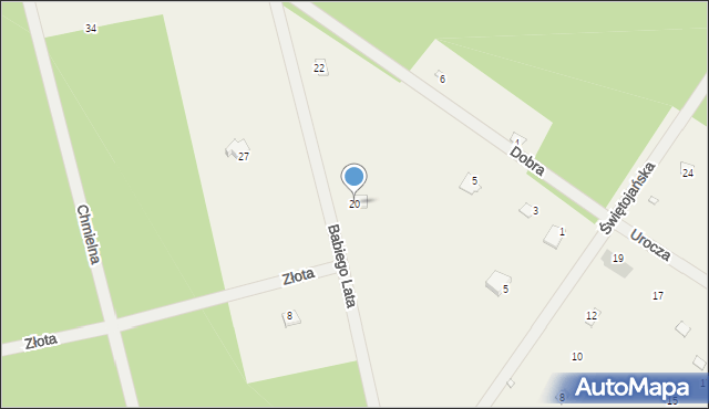 Popowo-Letnisko, Babiego Lata, 20, mapa Popowo-Letnisko