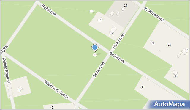 Popowo-Letnisko, Baśniowa, 11, mapa Popowo-Letnisko